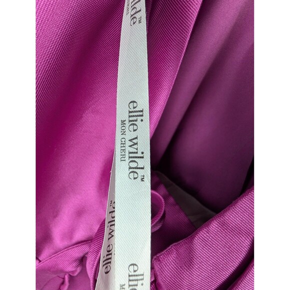 Ellie Wilde Dress Womens 12 Purple Floral Halter Prom - Picture 5 of 9